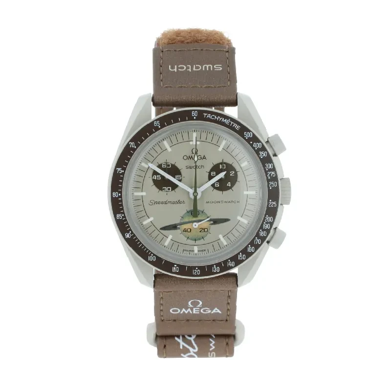 Omega x Swatch “Mission to Saturn” Beige Dial Men's Watch- S033T100